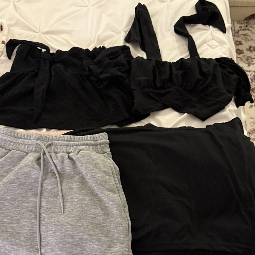 Black and Gray Clothing Set